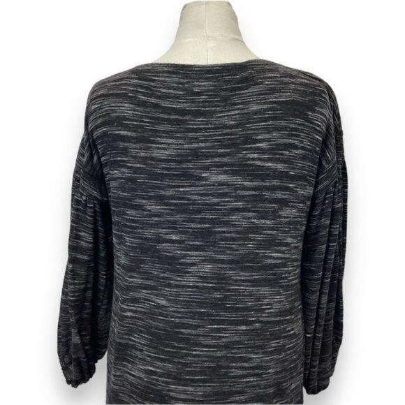 Max Edition Women’s Oversized Balloon Sleeve Marled Sweater, Black, size M - Picture 5 of 7